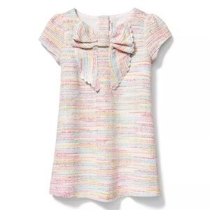 Janie and Jack Tweed Cap Sleeve Bow Dress Sz 6T